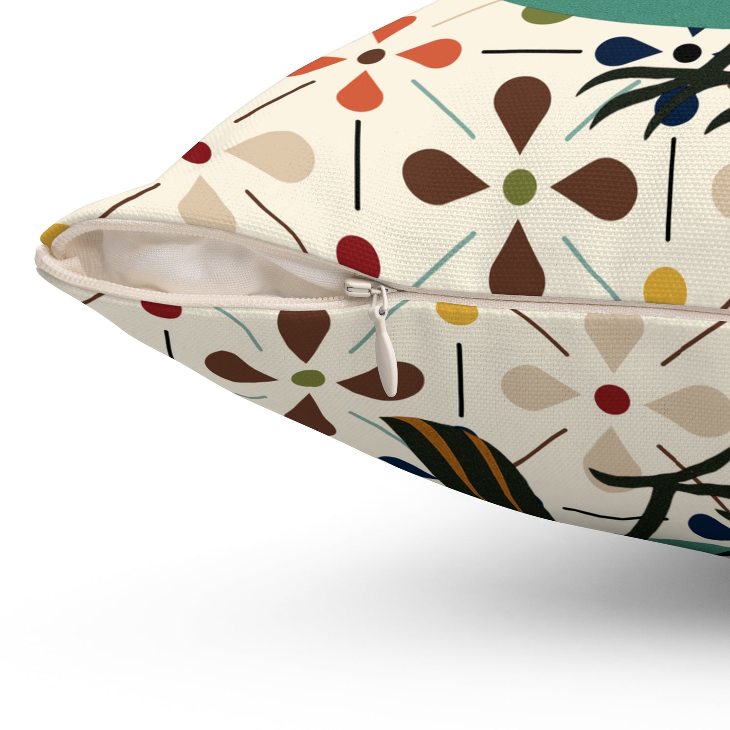 Modern Scandinavian Floral Cocktail Owl, Kitschy Mod Pillow And Insert - Mid Century Modern Gal