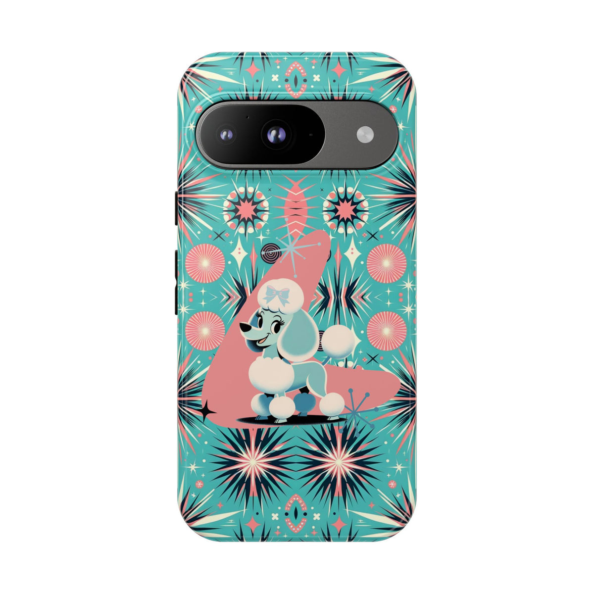 1950s Mid Century Modern Atomic Pink, Poodle Retro Smart Phone Tough Cases
