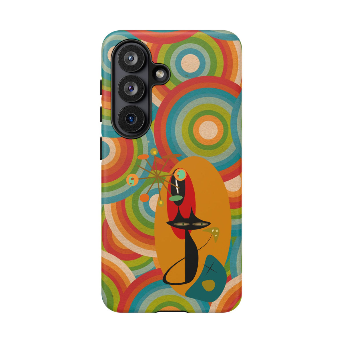 Atomic Cat, Retro 70's Pattern, MCM Smart Phone Tough Phone Case
