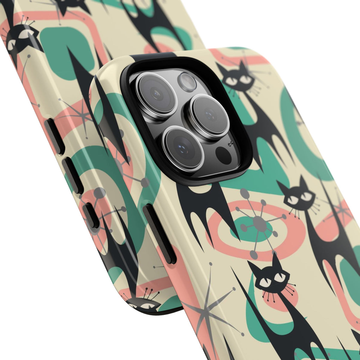 Atomic Cat Mid Century Modern Starburst Retro Kitsch Tough Phone Case