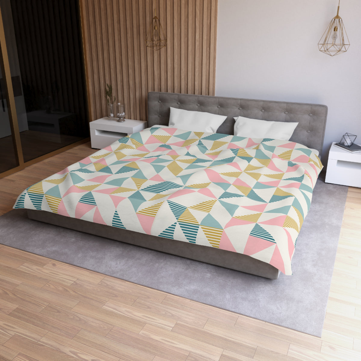 Mid Century Modern Geometric Retro Duvet Cover - Modern and Colorful Bedding - Mid Century Modern Gal