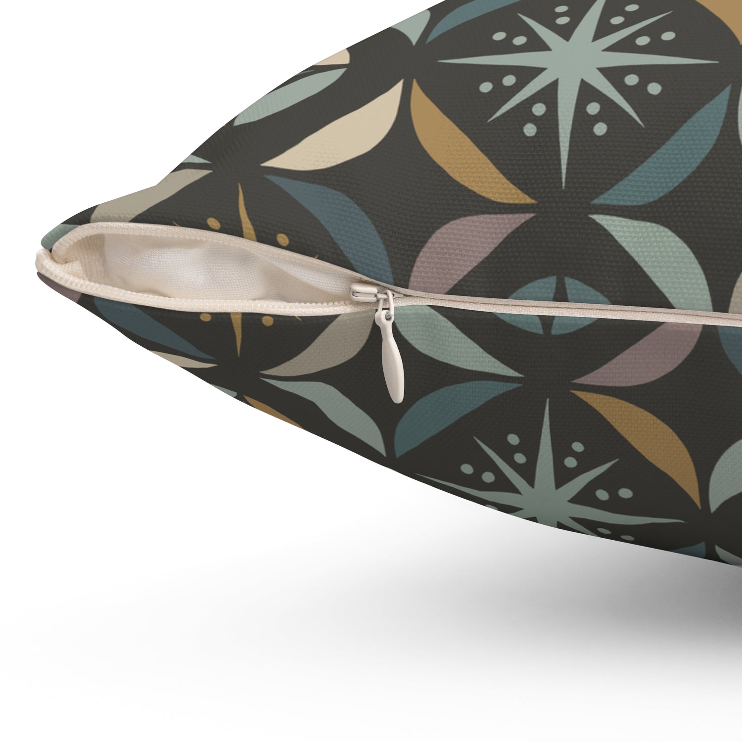 Mid Century Modern Elegant Gray Geometric Starburst Pillow Cover and Insert - Mid Century Modern Gal
