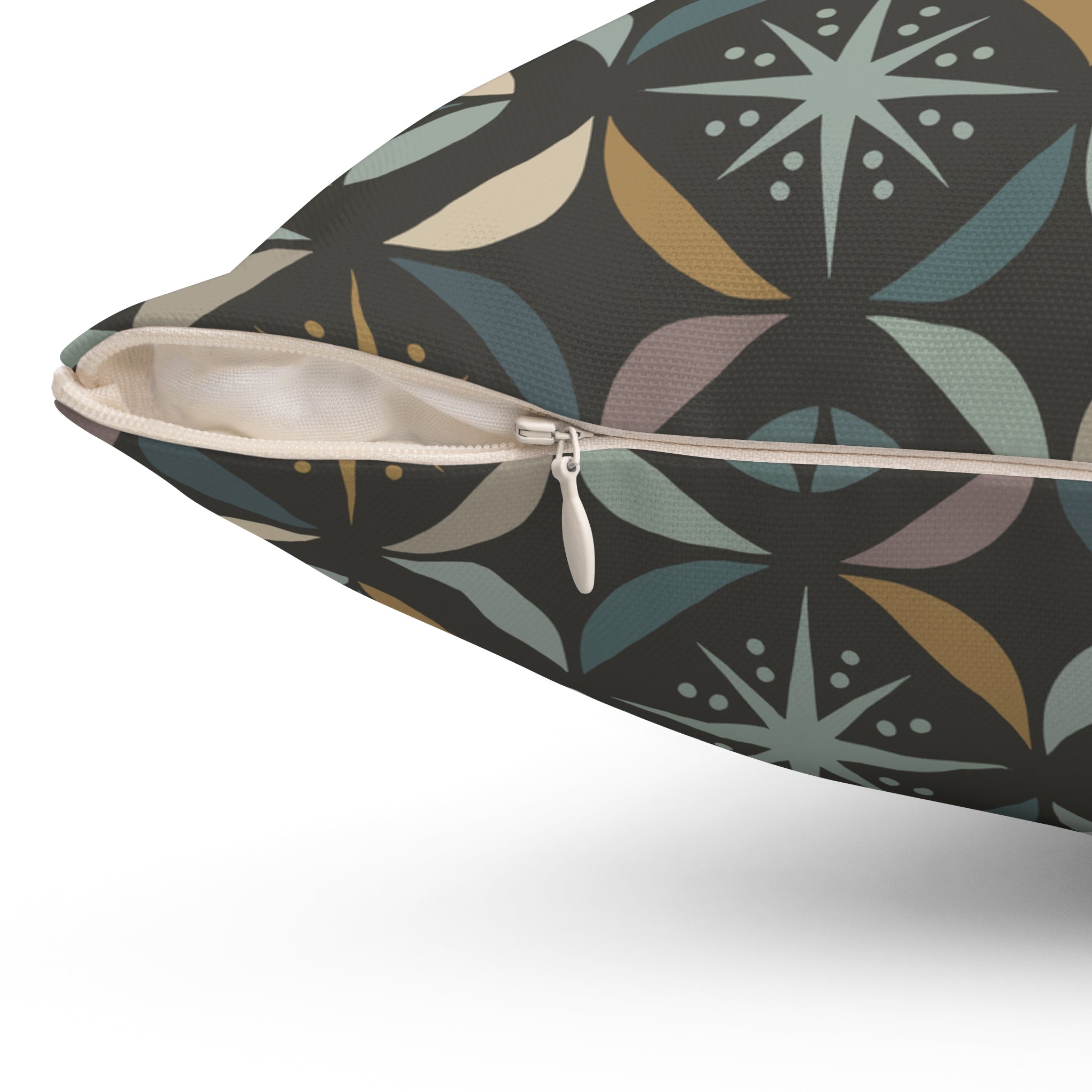 Mid Century Modern Elegant Gray Geometric Starburst Pillow Cover and Insert - Mid Century Modern Gal