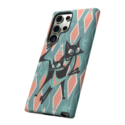 Mid Mod Atomic Cat Kitschy Retro Chic Samsung, Smart Phone Tough Cases