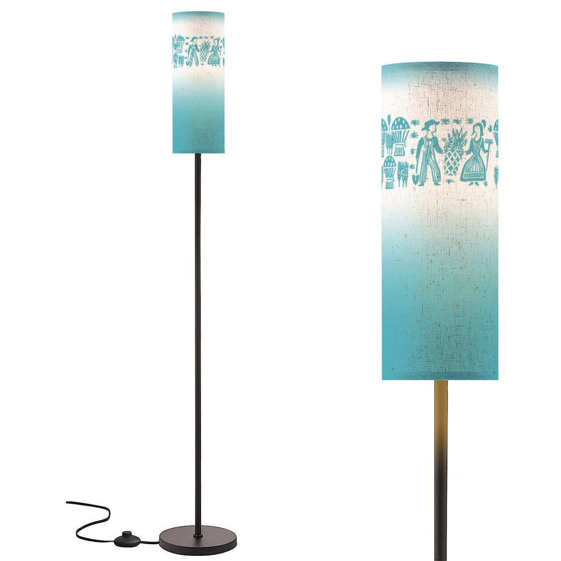 Amish Pyrex Butterprint Kitschy Floor Lamp - Mid Century Modern Gal