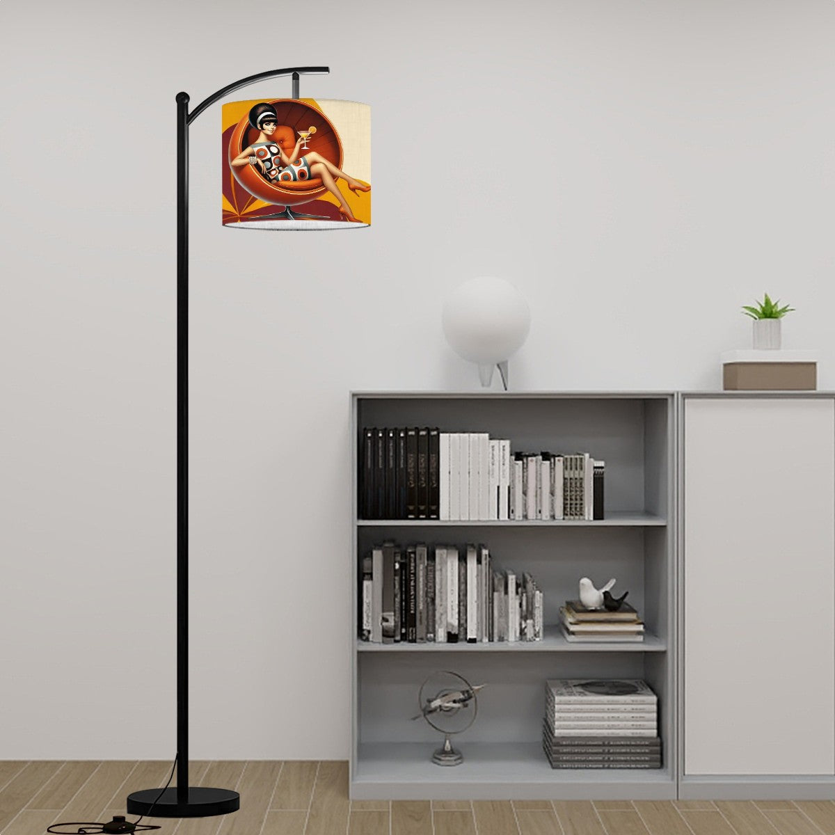 Mod 60s Groovy Retro Mog Gal Arc Floor Lamp Lighting