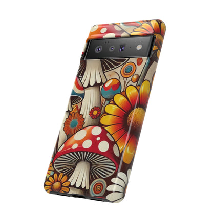 Colorful Mushroom Flower Phone Case - Boho Chic Design