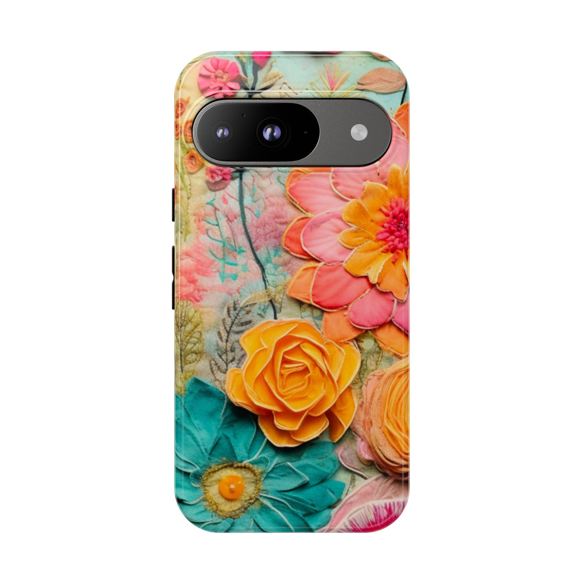 Boho Retro Floral Faux Pressed Flowers Smart Phone Tough Phone Cases