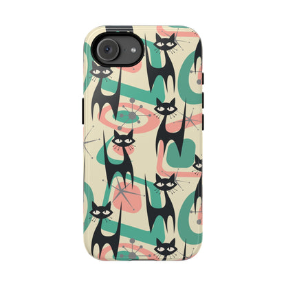 Atomic Cat Mid Century Modern Starburst Retro Kitsch Tough Phone Case