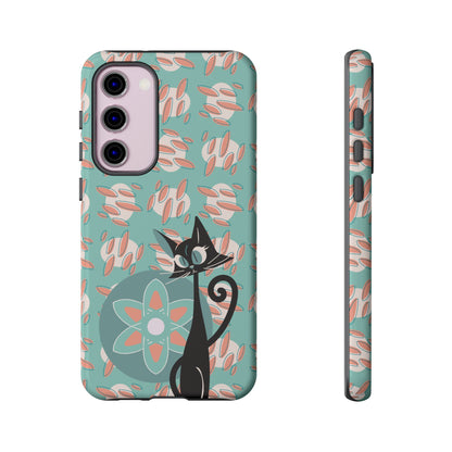 Atomic Cat, Mid Century Modern Funky Fun Smart Phone Tough Phone Cases