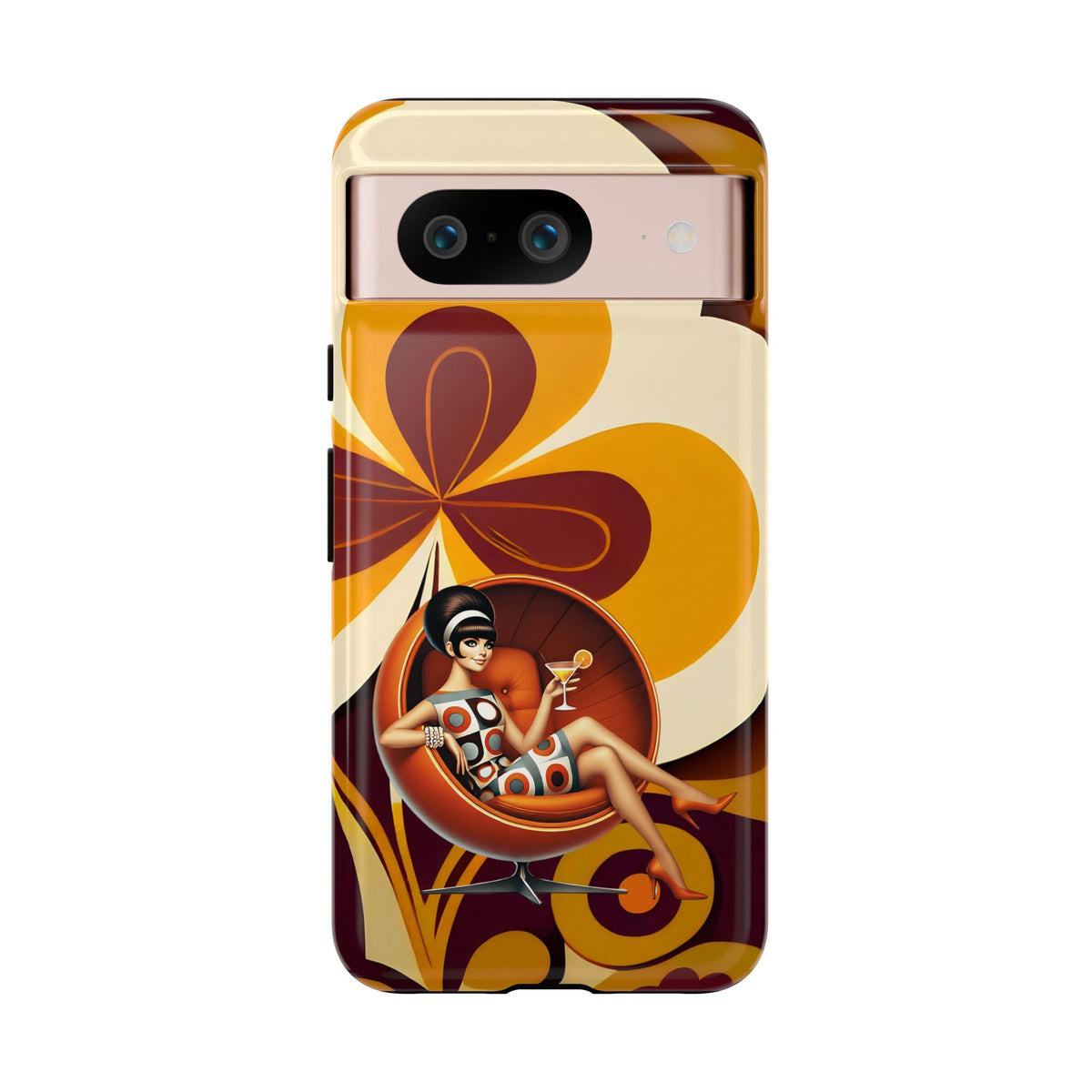 Groovy Mod 60s Retro Flower Power Phone Cases - Mid Century Modern Gal