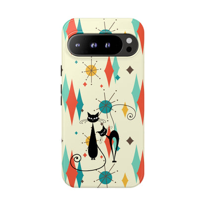 Atomic Kitty Cat, Mid Mod Franciscan Pattern, Kitsch Tough Phone Cases