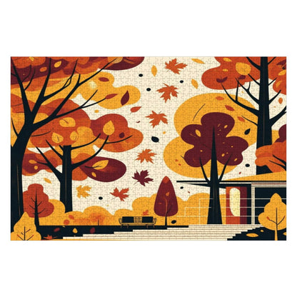 Mid Century Modern Scandinavian Designed Harvest Wooden Jigsaw Puzzle - Mid Century Modern Gal