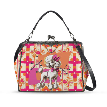 Atomic 50s Poodle Mid Century Modern Kisslock Crossbody Purse - Mid Century Modern Gal