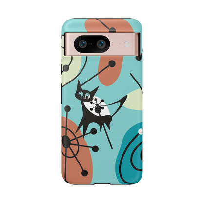 Atomic Kittie, Mid Century Modern Geometric Amoeba Retro Smart PhoneTough Phone
