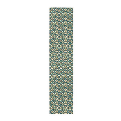 Art Deco Peacock Inspired Table Runner - Mid Century Modern Gal