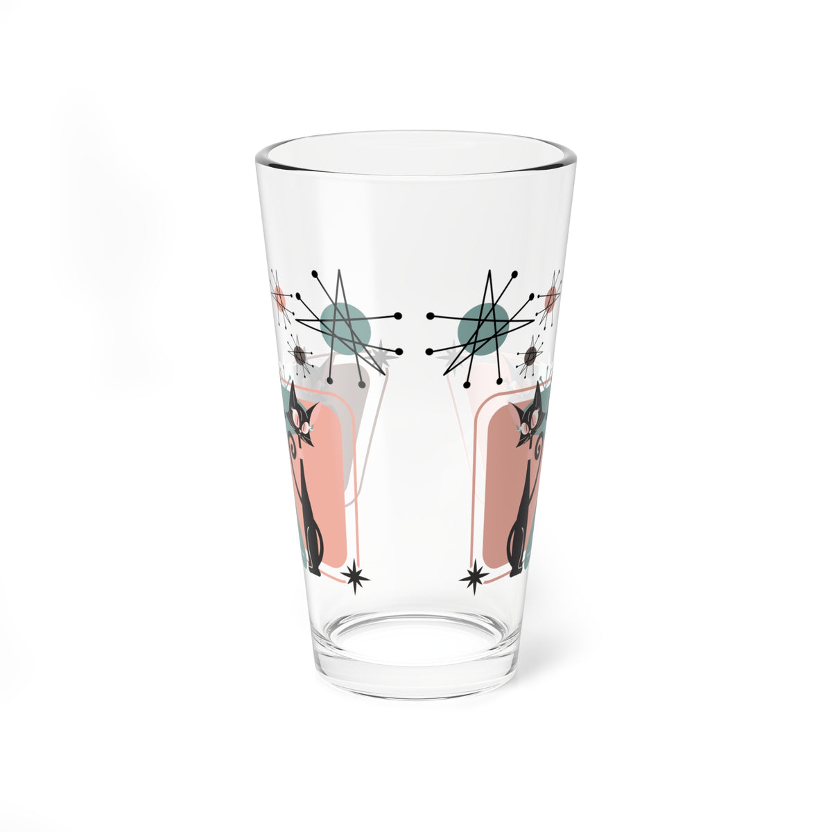 50s Style, Crazy Cat Mom, Atomic Cats, Kitschy Mid Century Modern Cocktail, Mocktail Glass - Mid Century Modern Gal