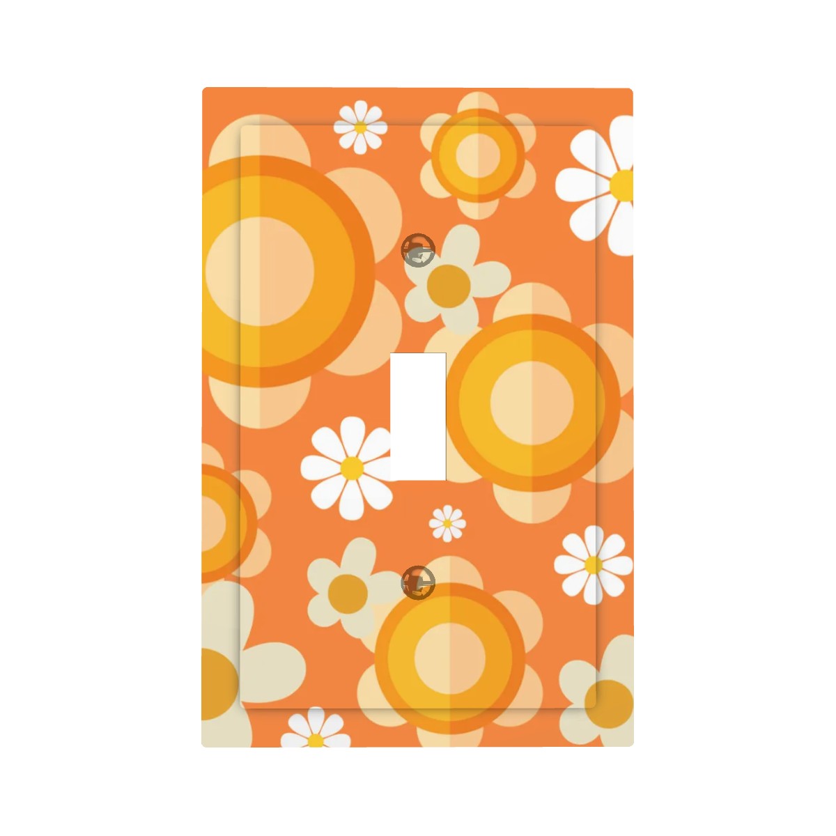 Flower Power Retro 70s Modern Switch Cover 1-Gang 1 Toggle - Mid Century Modern Gal