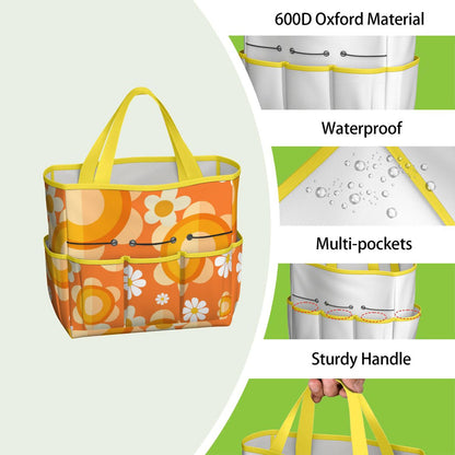 Flower Power Orange Groovy Mod Garden Tool Bag