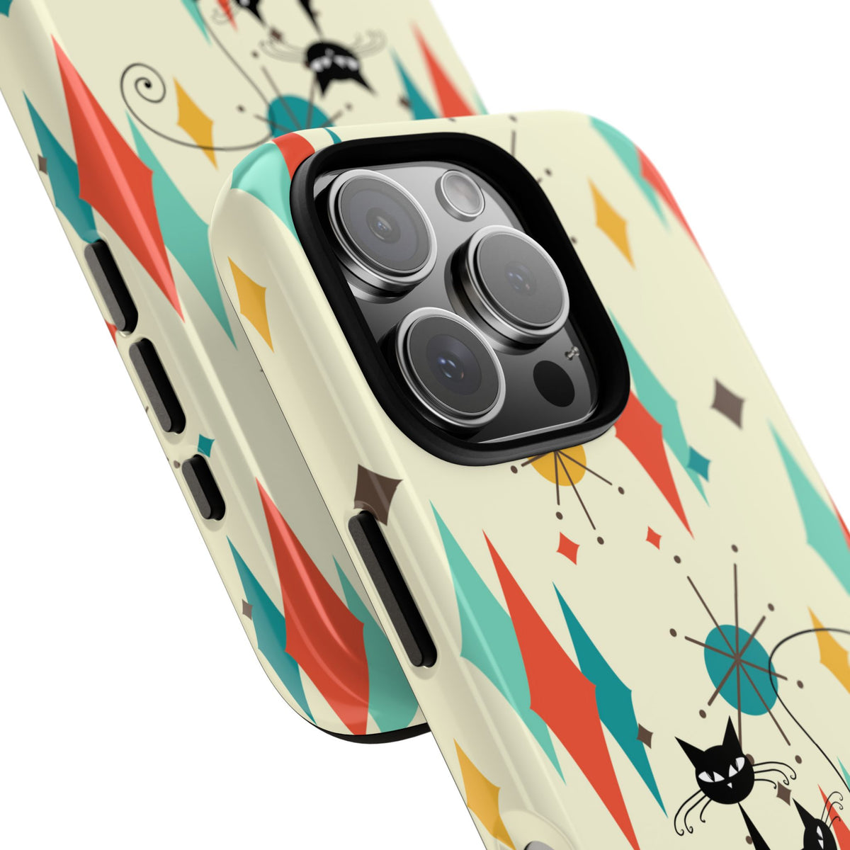 Atomic Kitty Cat, Mid Mod Franciscan Pattern, Kitsch Tough Phone Cases