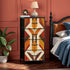 Floral Mod Scandinavian Harvest Gold, Orange Mid Century Modern 4-Drawer Dresser - Mid Century Modern Gal
