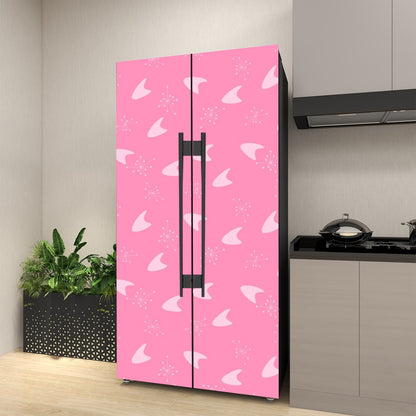 Atomic Pink Boomerang Retro Mid Mod Self Adhesive Refrigerator Wrap Set - Mid Century Modern Gal