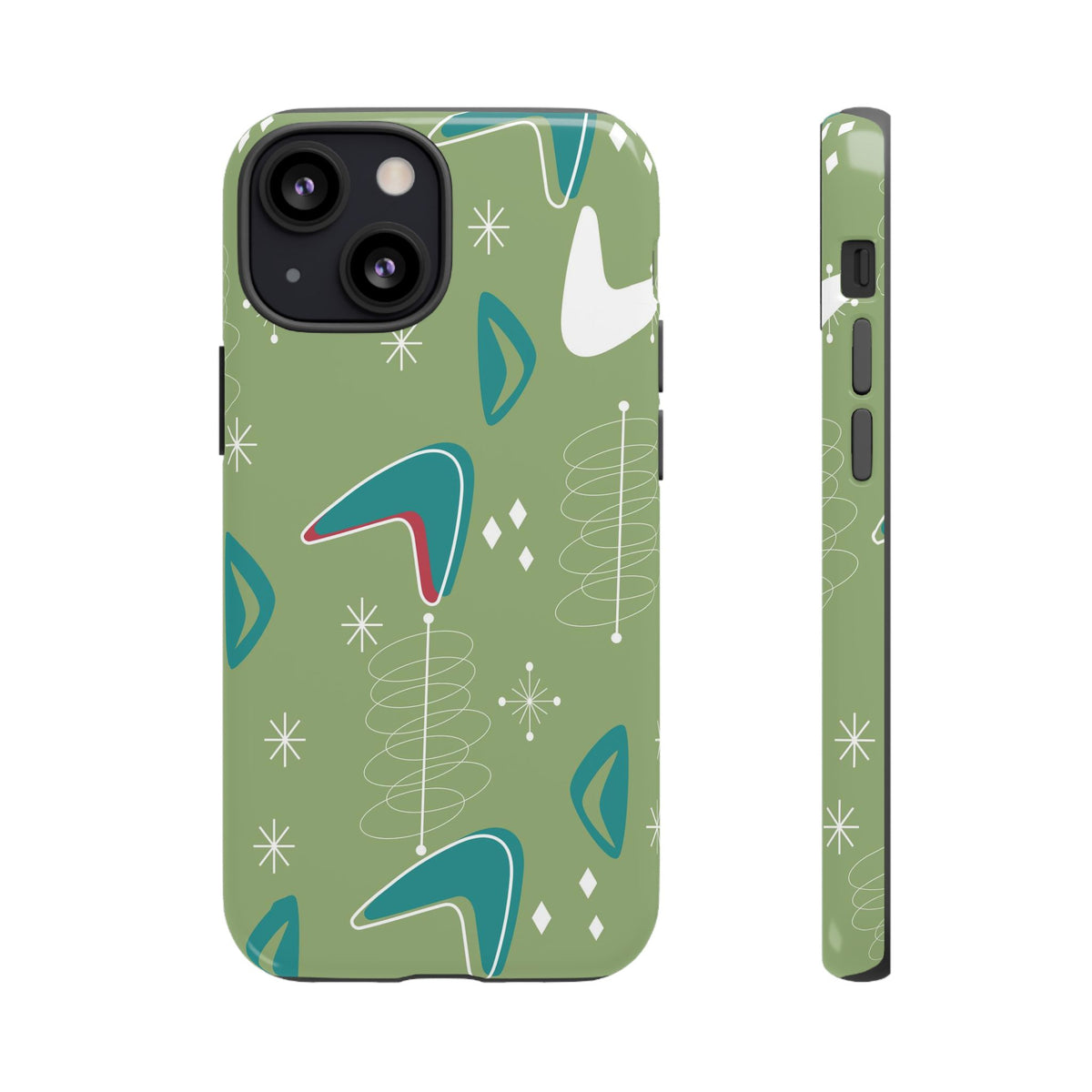 Mid Century Modern Atomic Boomerang, 50s Space Age Tough Phone Case