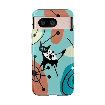Atomic Kittie, Mid Century Modern Geometric Amoeba Retro Smart PhoneTough Phone