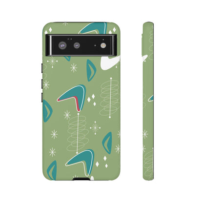 Mid Century Modern Atomic Boomerang, 50s Space Age Tough Phone Case