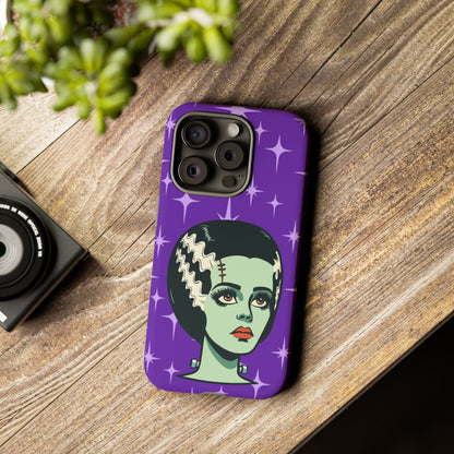 Bride of Frankenstein Retro Mid Mod Horror Buff Purple Halloween Tough Phone Case