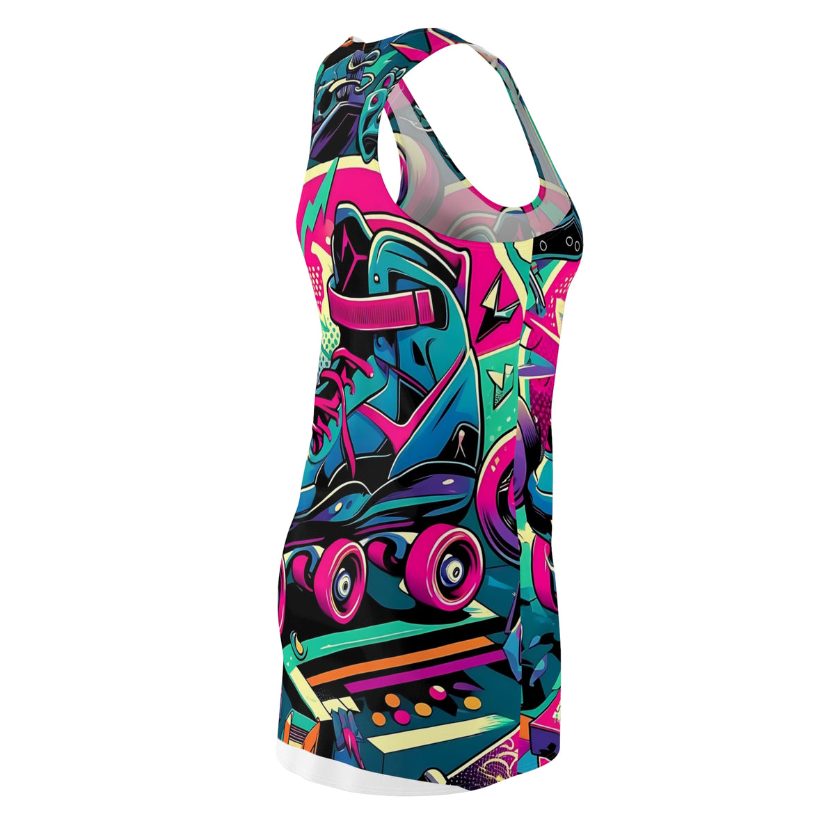 80s 90s Rollerskate Racerback Retro Groovy Women's Dress - Mid Century Modern Gal