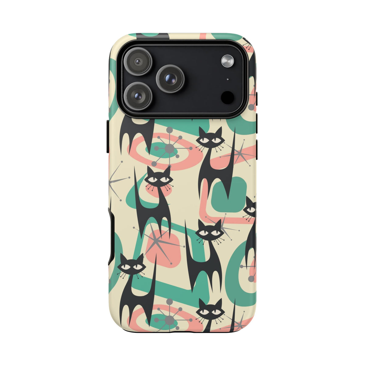 Atomic Cat Mid Century Modern Starburst Retro Kitsch Tough Phone Case