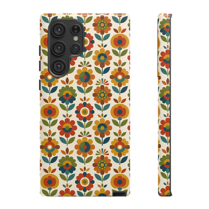 Mid Century Modern Scandinavian Floral Earth Tones Tough Phone Case