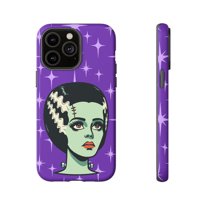 Bride of Frankenstein Retro Mid Mod Horror Buff Purple Halloween Tough Phone Case - Mid Century Modern Gal