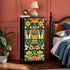 Retro Owl Flower Power Groovy 70s Floral Green, Orange Fall 4-Drawer Dresser - Mid Century Modern Gal