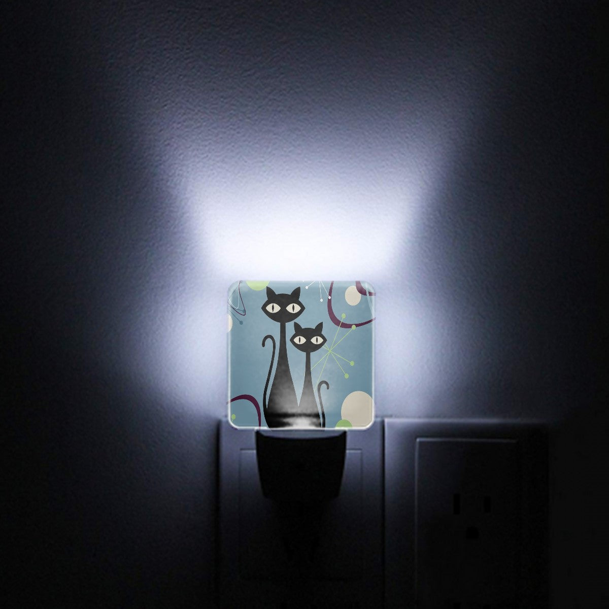 Atomic Cat, Mid Century Modern Boomerabg LED Night Light Set of 2