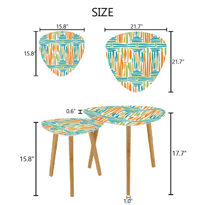 Mid Century Modern Furniture Nesting Tables, Tiki Inspired Color Pop Mod End Tables - Mid Century Modern Gal