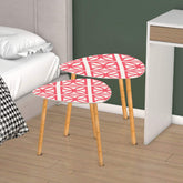 Mid Century Modern Breeze Block Coral Color, Mid Mod Nesting Tables - Mid Century Modern Gal