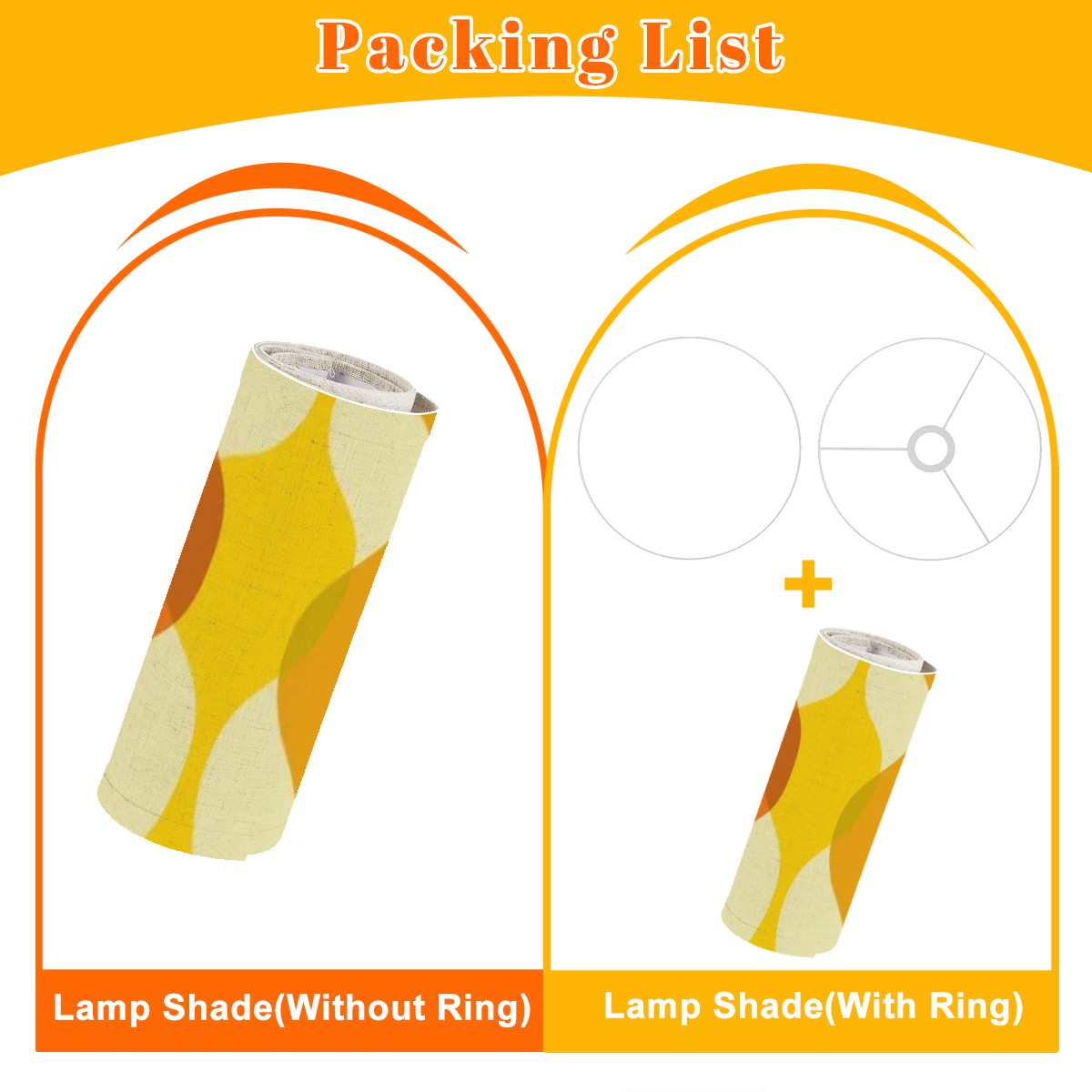 Mid Century Modern Mod Groovy Yellow Orange Lamp Shade ONLY - Mid Century Modern Gal