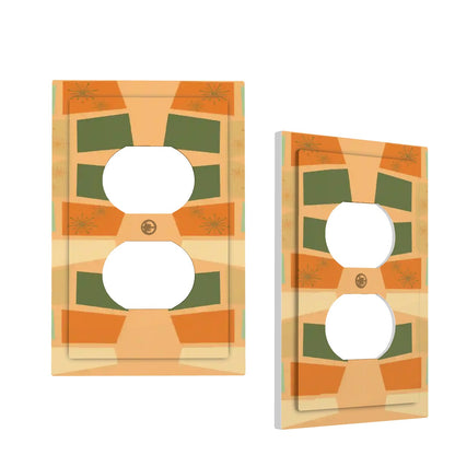Mid Century Modern Geometric Retro Switch Cover 1-Gang 1 Duplex - Mid Century Modern Gal