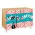 Mid Century Modern Side Board Credenza, Coral, Teal Atomic Age Wooden Storage Cabinet - Mid Century Modern Gal
