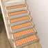 Art Deco Stair Tread Carpets | Tangerine And White Mid Century Modern Style Non Slip Carpet for Stairs Treads - Mid Century Modern Gal
