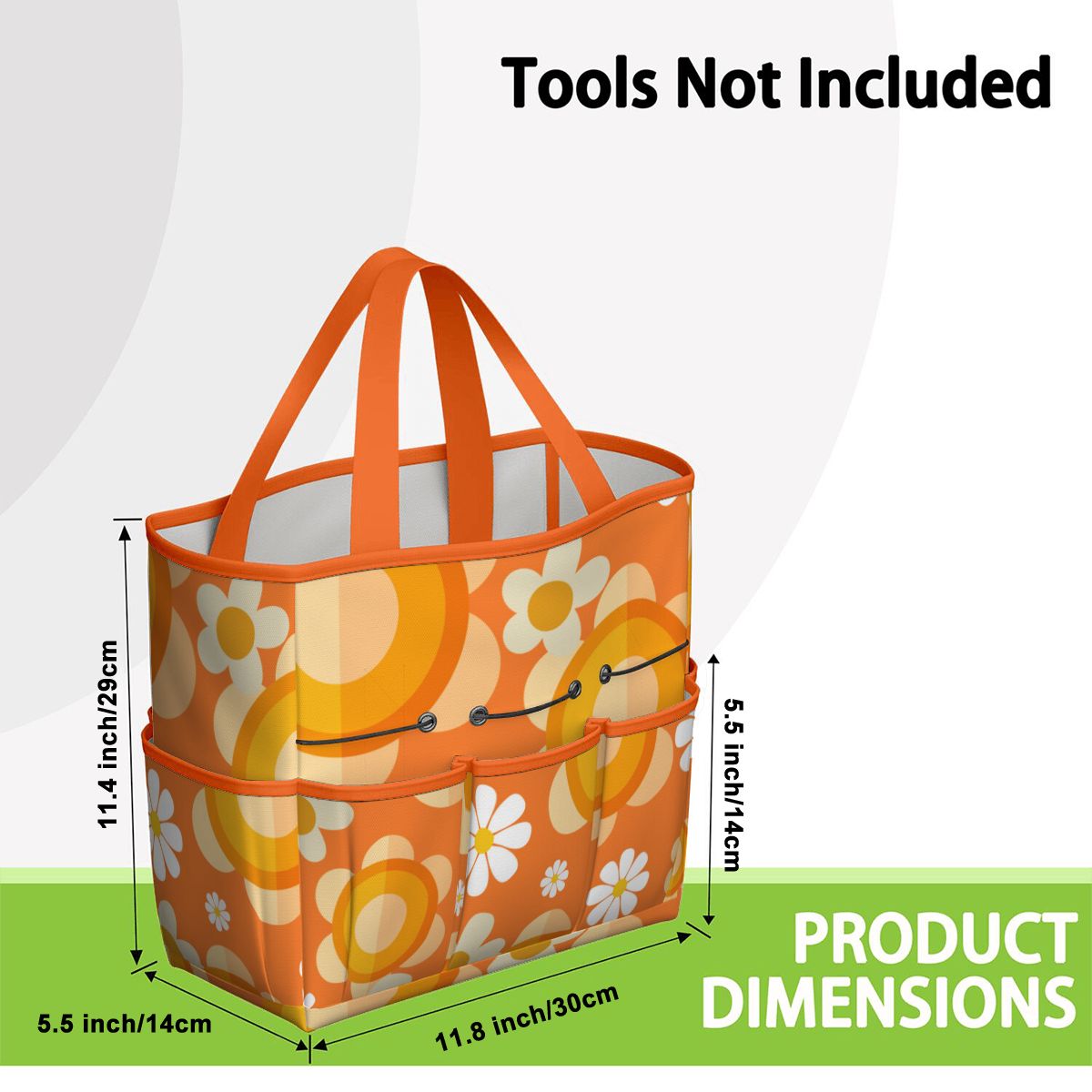 Flower Power Orange Groovy Mod Garden Tool Bag