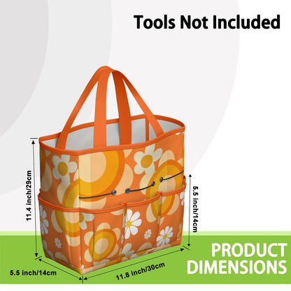 Flower Power Orange Groovy Mod Garden Tool Bag