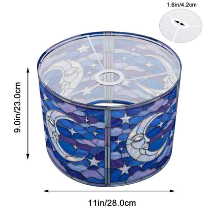 Halloween Stained Glass Style Night Sky Moon Stars Clouds Lamp SHADE ONLY - For Arc Floor Lamps Only - Mid Century Modern Gal