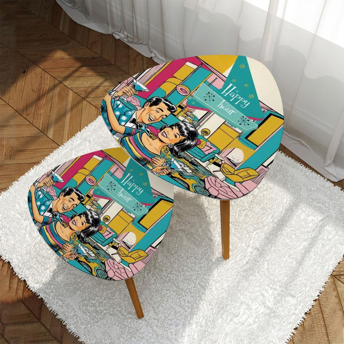 Mid Century Modern Kitschy Cocktail Nesting Tables - Mid Century Modern Gal