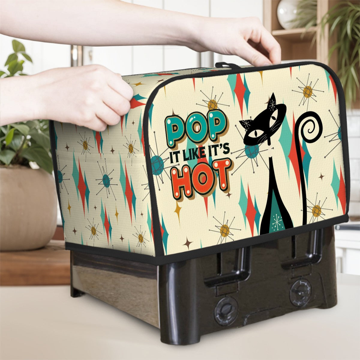 Atomic Cat Quirky Fun Toaster Cover, Pop It Like It&