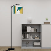 Bauhaus Designed Geometric Green, Teal Mid Century Modern Arc Floor Lamp - Mid Century Modern Gal