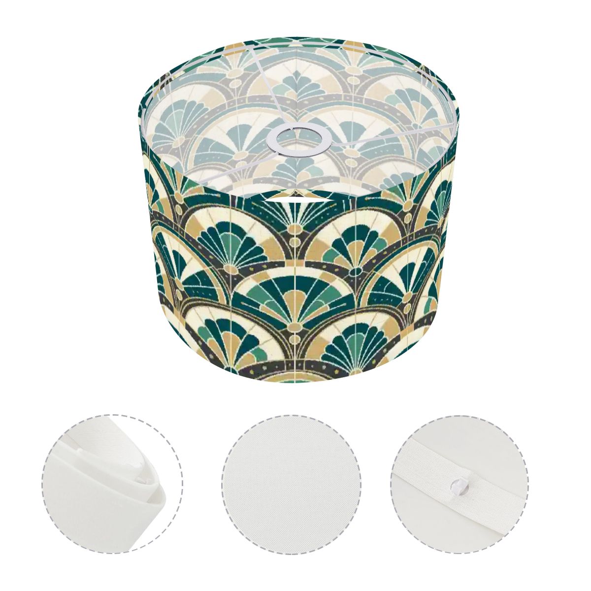 Art Deco Peacock Inspired Lamp SHADE ONLY - For Arc Floor Lamps Only - Mid Century Modern Gal