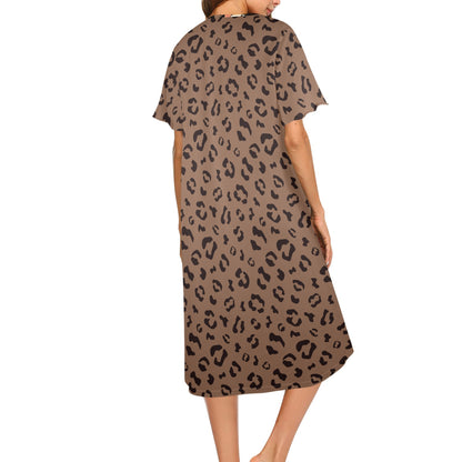 Leopard Jungle Print Atomic Cat Modern Day Kitsch Muumu Dress